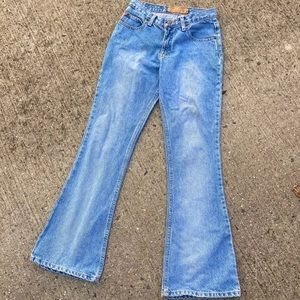 Vintage Mudd flare raw denim jeans